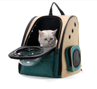 HKM-9605693 Portable Cat and Dog Outdoor Backpack - Medium Hard Alloy, 15 kg Capacity for Cats, 10 kg Capacity for Dogs, Dark Green