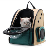 HKM-9605693 Portable Cat and Dog Outdoor Backpack - Medium Hard Alloy, 15 kg Capacity for Cats, 10 kg Capacity for Dogs, Dark Green