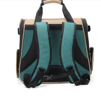 HKM-9605693 Portable Cat and Dog Outdoor Backpack - Medium Hard Alloy, 15 kg Capacity for Cats, 10 kg Capacity for Dogs, Dark Green