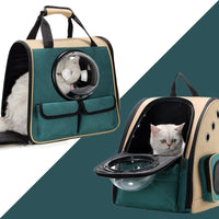HKM-9605693 Portable Cat and Dog Outdoor Backpack - Medium Hard Alloy, 15 kg Capacity for Cats, 10 kg Capacity for Dogs, Dark Green