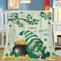 HKM-960595 Dwarf Gold Coin St. Patrick's Day Flannel Blanket - Multiple Sizes Available