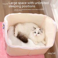 HKM-9606077 Thickened Winter Cat Nest with Support Skeleton and Fun Teaser Options