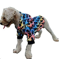 HKM-9606205 Colorful Letter Print Polyester Pet Hoodie for Trendy Pets