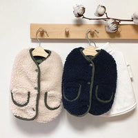 HKM-9606461 Padded Coat for Cats and Dogs in Milky White and Navy Blue, Various Sizes Available
