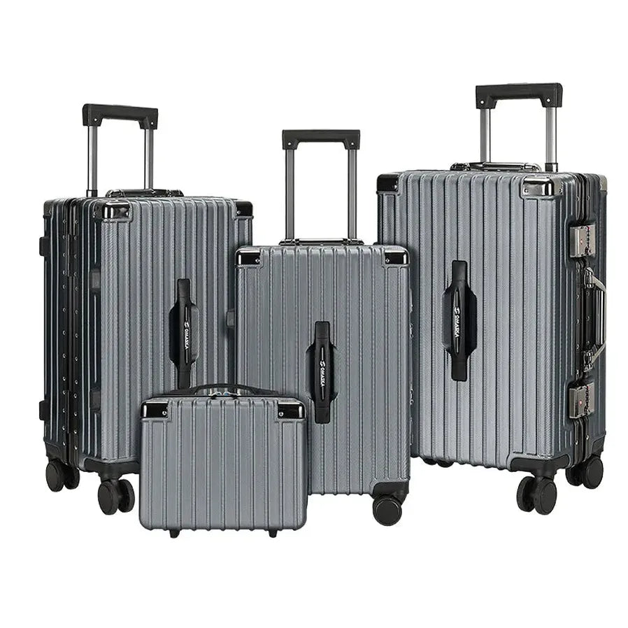 HKM-960659 Custom 14-28 Inch Trolley Spinner PC Luggage with Hard Shell Design and Aluminium Accents
