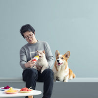 HKM-9606845 Plush Dog Toy - Bite Resistant, Featuring Miss Rabbit and Tricolor Ice Bottle Design