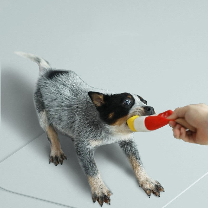 HKM-9606845 Plush Dog Toy - Bite Resistant, Featuring Miss Rabbit and Tricolor Ice Bottle Design