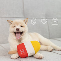 HKM-9606845 Plush Dog Toy - Bite Resistant, Featuring Miss Rabbit and Tricolor Ice Bottle Design