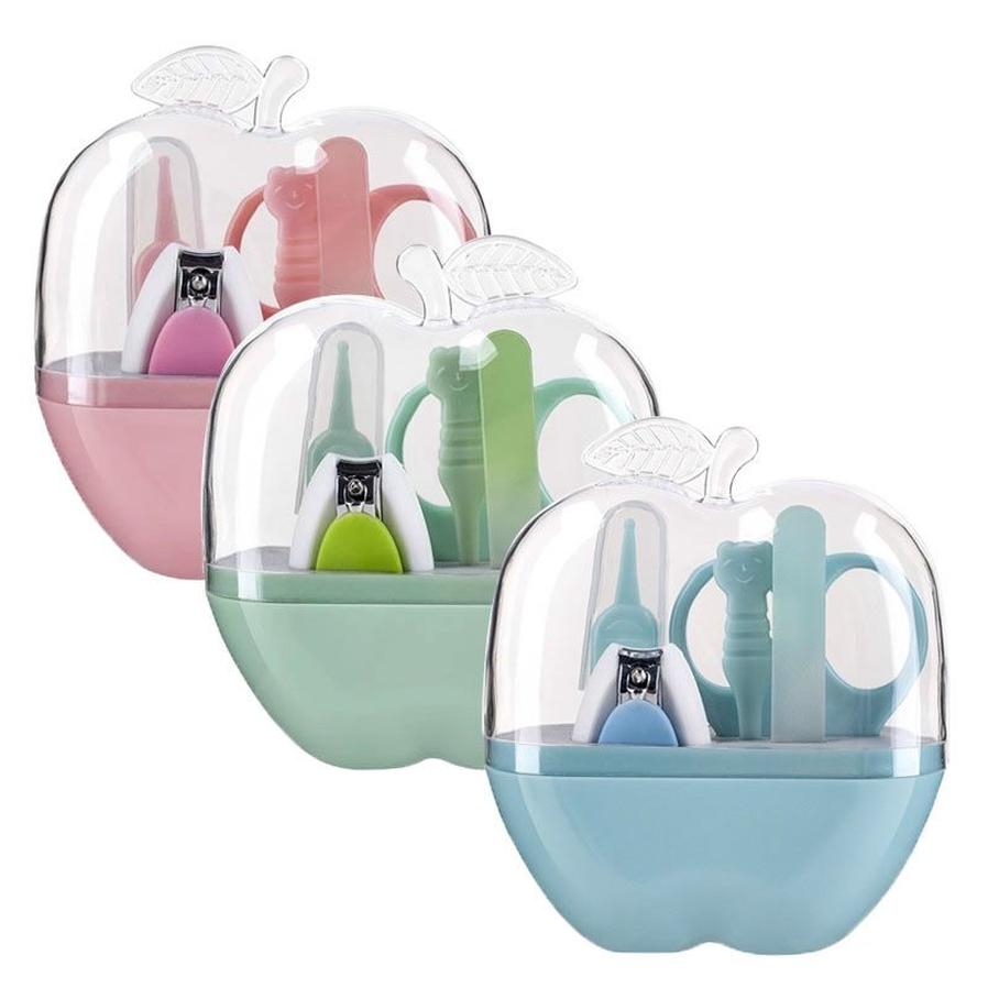 HKM-960915 Baby Nail Care Set - 5-Piece Grooming Kit in Pink, Green, or Blue, Compact Design, Stainless Steel and ABS Materials