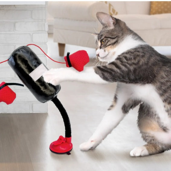 HKM-9609277 Interactive Cat Punching Bag Toy with Gloves for Active Indoor Play and Exercise