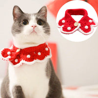HKM-9609405 Knitted Bowknot Collar for Pets - Four Seasons Saliva Towel, Soft Wool, Various Sizes Available