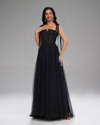 HKM-960979 Elegant Black Evening Dress for Women, Style EZ25199