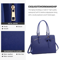 HKM-960979 Stylish PU Leather Laptop Tote Bag for 15.6 Inch Devices with USB Charging Port