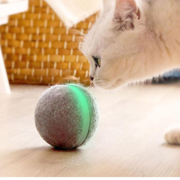 HKM-9610429 Interactive Bouncing Ball Toy for Pets - Eco-Friendly, Waterproof, Multicolor LED Lights, USB Rechargeable