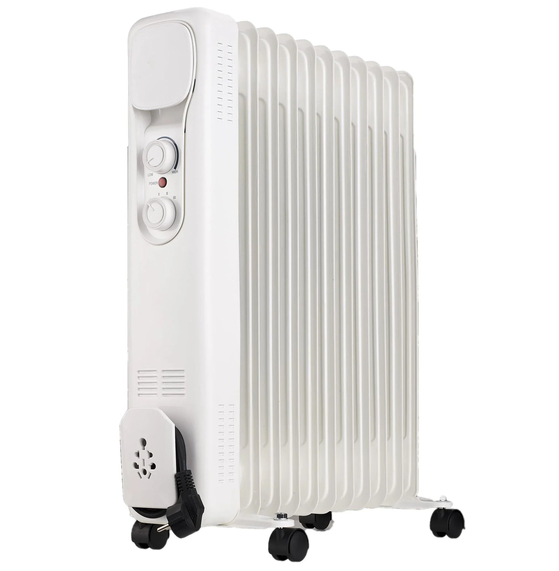 HKM-961043 Oil Filled Radiator Heater, 1500W/2000W/2500W Freestanding with Adjustable Thermostat and Safety Features