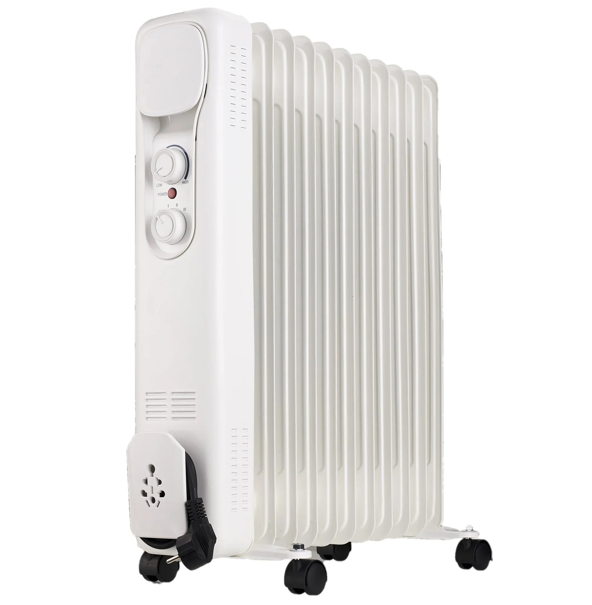 HKM-961043 Oil Filled Radiator Heater, 1500W/2000W/2500W Freestanding with Adjustable Thermostat and Safety Features