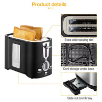 HKM-961171 1200W 4-Slice Long Cool Touch Electric Toaster for Multinational Bread Types