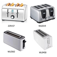 HKM-961171 1200W 4-Slice Long Cool Touch Electric Toaster for Multinational Bread Types