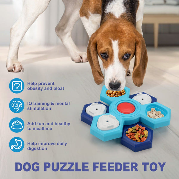 HKM-9612605 Interactive 4-Layer Slow Feeder Pet Bowl for Dogs - Non-Slip Puzzle Design to Promote Healthy Eating & Digestion