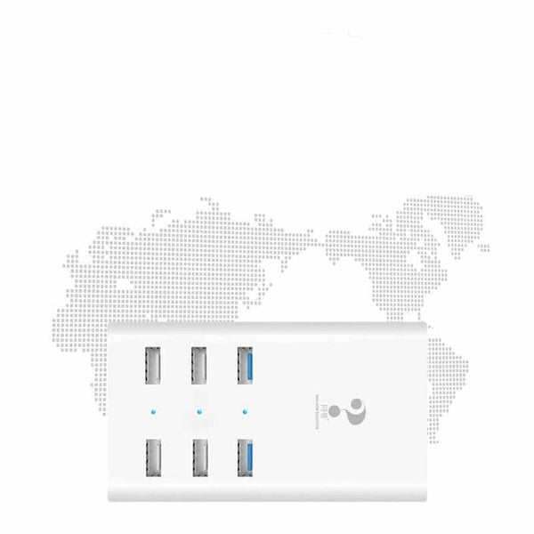 HKM-961299 Smart Multi-Port USB Charger with 1.5m Cable and Indicator Function - 36W Output