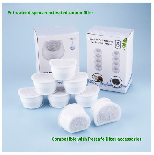 HKM-9615037 Automatic Pet Water Fountain Filter Set with Activated Carbon - 8 Pieces