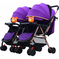 HKM-961619 Twins Baby Stroller Set for Kids - Dual Reborn Baby Push Pram