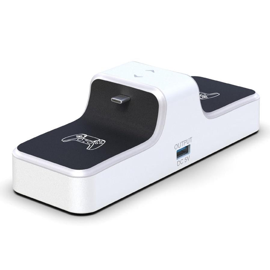 HKM-961747 Dual Controller Charging Station for PS5 - Convenient USB-C Power Supply with LED Indicators