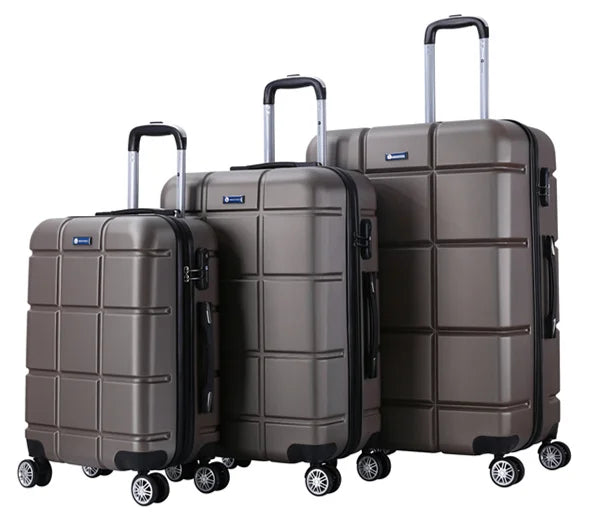 HKM-961811 3-Piece Hardshell Luggage Set in ABS Material - Includes 20", 24", and 28" Suitcases