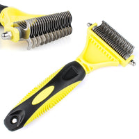 HKM-9619133 Stainless Steel Double-Sided Knot Comb with ABS and TPR Grip, 18.5x9x2.6 cm