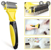 HKM-9619133 Stainless Steel Double-Sided Knot Comb with ABS and TPR Grip, 18.5x9x2.6 cm