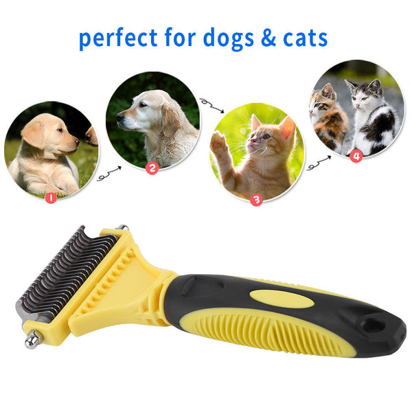 HKM-9619133 Stainless Steel Double-Sided Knot Comb with ABS and TPR Grip, 18.5x9x2.6 cm