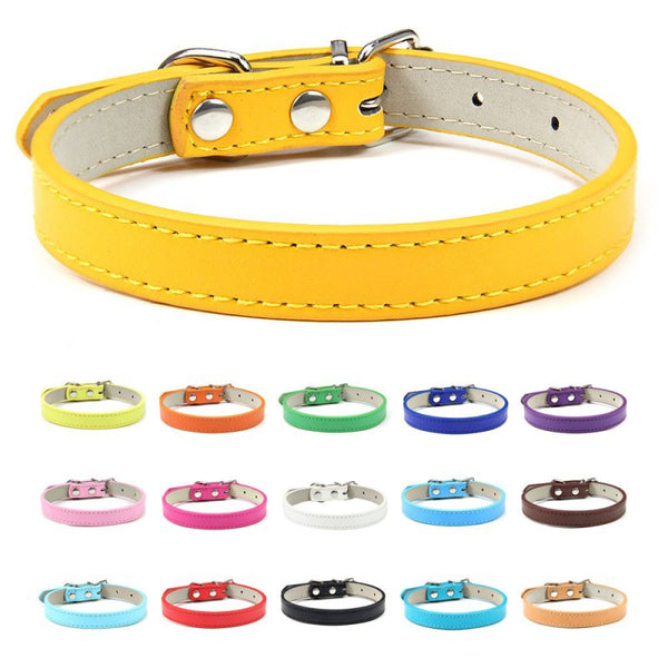 HKM-9619517 Stylish PU Leather Pet Collar in Multiple Color Options and Sizes