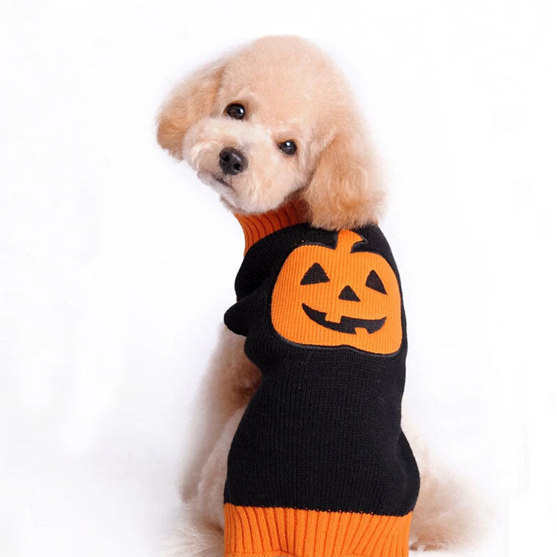 HKM-962003 Halloween Pumpkin Sweater for Dogs in Various Colors and Sizes