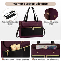 HKM-962131 Fashion Leather Shoulder Bag Set for Women - Tote and Laptop Briefcase with USB Port