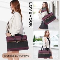 HKM-962131 Fashion Leather Shoulder Bag Set for Women - Tote and Laptop Briefcase with USB Port