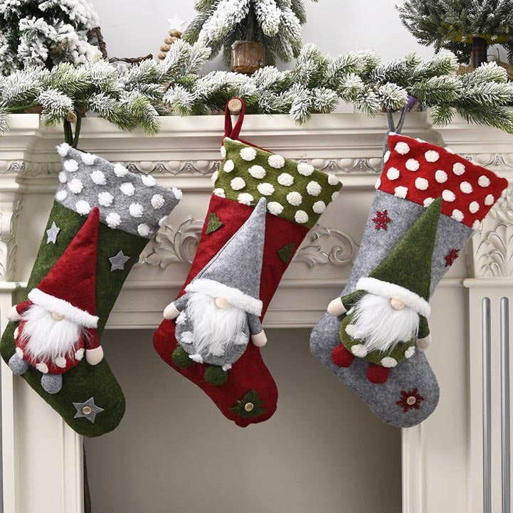 HKM-962195 Lambswool Christmas Socks in Classical, Modern, and Simple Styles - Three-Dimensional Decor