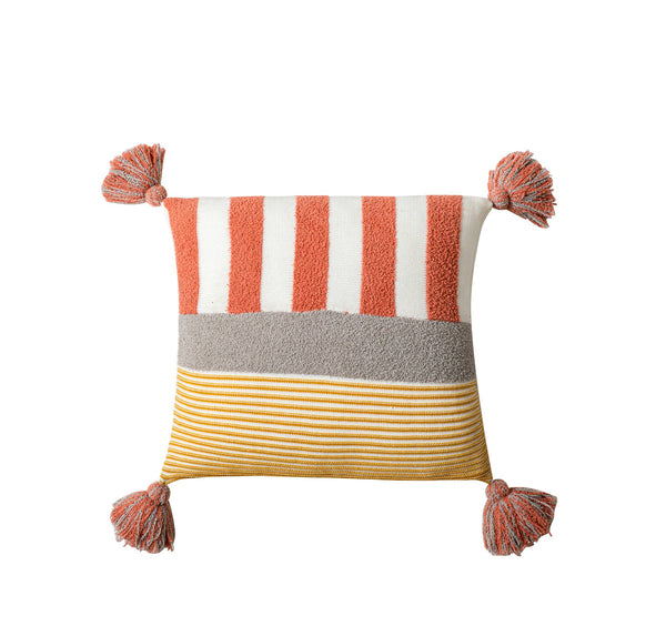 HKM-962259 Nordic Style Light Luxury Striped Throw Pillow Case for Sofa and Car - Watermelon Red or Sea Blue (45x45cm)