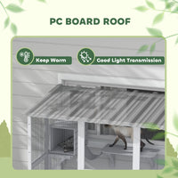 HKM-9623357 Spacious Outdoor Cat Enclosure with Platforms and Cozy Resting Box