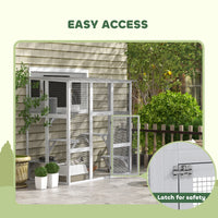 HKM-9623357 Spacious Outdoor Cat Enclosure with Platforms and Cozy Resting Box