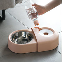 HKM-9623485 Anti-Overturning Pet Rice Bowl - Durable Plastic Cat Dish in White, Pink, and Blue