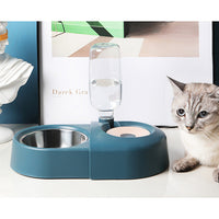 HKM-9623485 Anti-Overturning Pet Rice Bowl - Durable Plastic Cat Dish in White, Pink, and Blue