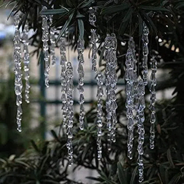 HKM-962387 Transparent Ice Bar Pendant Set - 24 Creative Water Drop Rock Candy Decorations