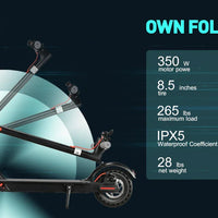 HKM-962451 350W Foldable Electric Kick Scooter with 10.4AH Battery, Max Speed 25km/h, 120kg Capacity, Portable Design