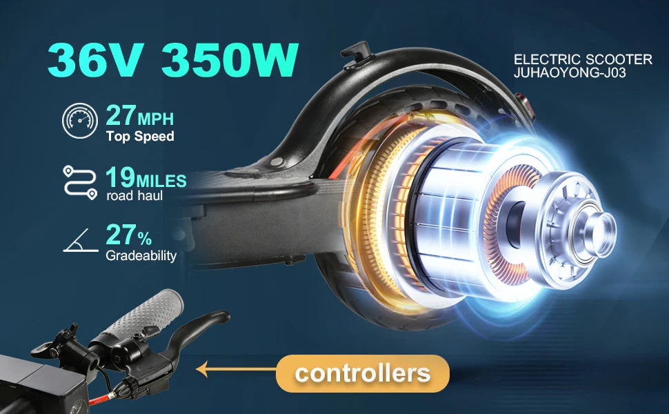 HKM-962451 350W Foldable Electric Kick Scooter with 10.4AH Battery, Max Speed 25km/h, 120kg Capacity, Portable Design