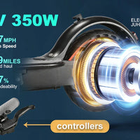 HKM-962451 350W Foldable Electric Kick Scooter with 10.4AH Battery, Max Speed 25km/h, 120kg Capacity, Portable Design