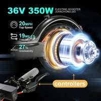 HKM-962451 350W Foldable Electric Kick Scooter with 10.4AH Battery, Max Speed 25km/h, 120kg Capacity, Portable Design