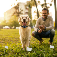 HKM-9625277 Electric Dog Fence System with Water-Resistant Collar for All Dog Sizes, Adjustable Range Up to 1.2 Acres