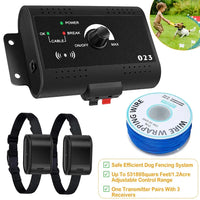 HKM-9625277 Electric Dog Fence System with Water-Resistant Collar for All Dog Sizes, Adjustable Range Up to 1.2 Acres