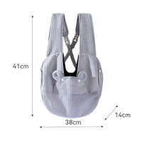 HKM-9625533 Comfortable Pet Backpack for Cats and Dogs, Breathable Outdoor Carrier with Cross Design, Miya White Bear 38x18x41CM