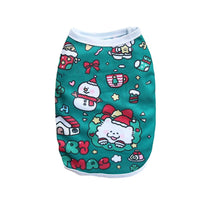 HKM-9627709 Festive Limited Edition Pet Vest - Short Style for Small Dogs and Cats, Unisex, Multiple Christmas Designs